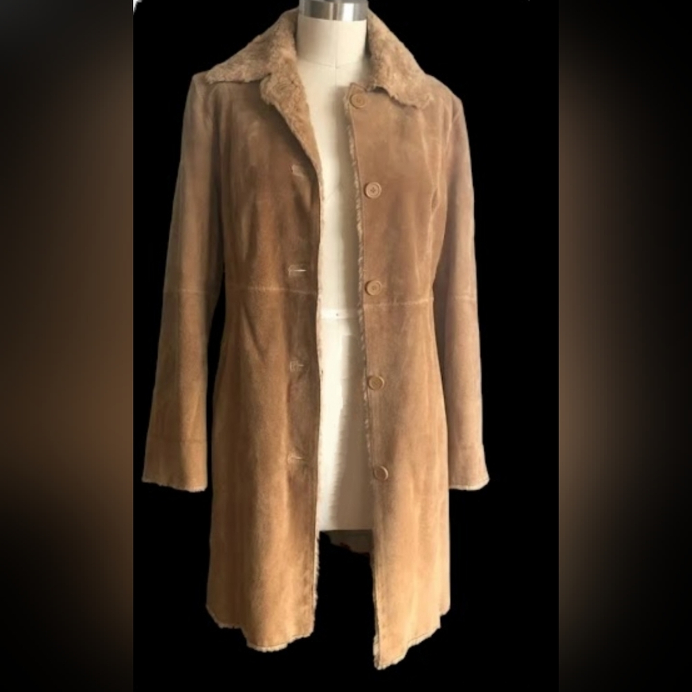 WINLET GENUINE 100 % LEATHER w/ SHEARLING LINED COAT